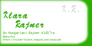 klara rajner business card